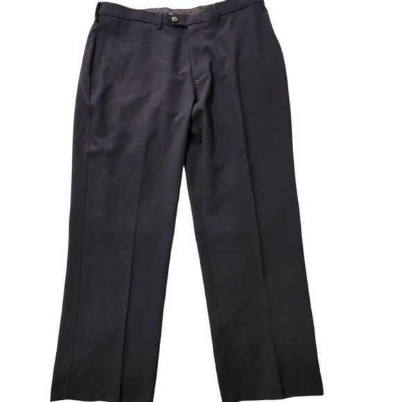 Haggar Dress Pants For Mens Size 38x29 Blue Navy Flat Front - Picture 9 of 15